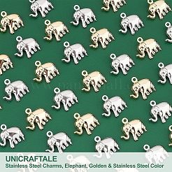 40 шт. 2-х цветные подвески из нержавеющей стали 304&nbsp;STAS-UN0030-08