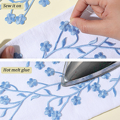 Полиэстер цветок вышивка нитью приклеивание/пришивание заплаток&nbsp;PATC-WH20017-19A