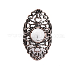 Кольца на палец в стиле ретро из натурального говлита&nbsp;RJEW-B067-02R-24