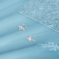 1 пара серег-колец в форме звезды из латуни с покрытием для женщин&nbsp;EJEW-LP0007-064