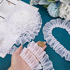8 ярд плиссированной кружевной отделки из полиэстера&nbsp;OCOR-WH0080-87C