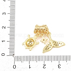 Латунные микропаве прозрачные подвески с фианитом&nbsp;KK-Z151-09G-01