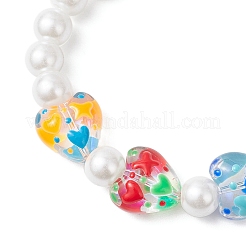 Браслеты ручной работы из стеклянной эмали и стеклянных жемчужных бусин&nbsp;BJEW-JB12171