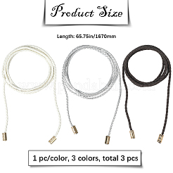 3 шт. 3-х цветные плетеные ремни-цепочки из искусственной кожи&nbsp;AJEW-GF0011-99