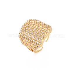 Латунные микро проложить манжеты кольца кубического циркония&nbsp;RJEW-S045-150G