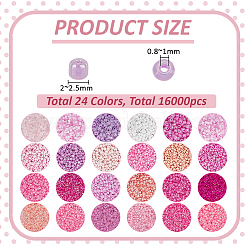 288 г 24 вида прозрачных стеклянных бусин&nbsp;SEED-UN0001-01A