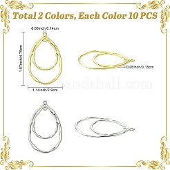 20 шт. 2-цветные подвески из сплава без содержания кадмия&nbsp;ENAM-YW0006-45