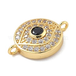 Подвески-шармы для подвесок-глазков с покрытием из латуни и паве из прозрачного и черного кубического циркония&nbsp;KK-A234-041G