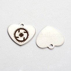 Не тускнеющие подвески в форме сердца из нержавеющей стали 201&nbsp;LS-STAS-L165-E13