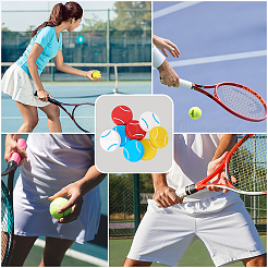 8шт 4 цвета силиконовый амортизатор для теннисной ракетки в форме теннисного мяча&nbsp;AJEW-CN0005-03