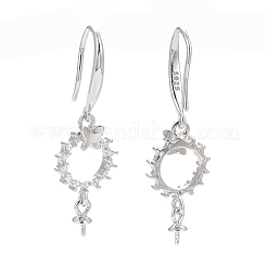 Антикоррозийное родиевое покрытие 925 серьги-крючки из стерлингового серебра&nbsp;LS-STER-D035-37P