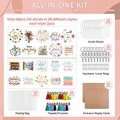 Цветочная тематика наборы для самостоятельного изготовления овальных акриловых брелоков&nbsp;DIY-GO0002-74