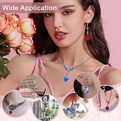 28 шт. 7-х цветные стеклянные подвески в форме граненого сердца&nbsp;HJEW-PH02042