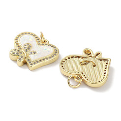 Латунные микропаве прозрачные подвески с фианитом&nbsp;KK-L213-018G-02