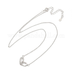 925 ожерелье из стерлингового серебра с прозрачным кубическим цирконием и микропаве&nbsp;NJEW-D317-01P
