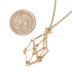 304 нержавеющая сталь макраме мешочек пустой держатель для камней изготовление ожерелья&nbsp;NJEW-JN05236-01