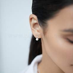 Комплекты из круглых серег-гвоздиков и ожерелий с имитацией жемчуга из стерлингового серебра SP9186-4