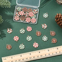 28 шт. 7-цветные рождественские эмалевые подвески из сплава&nbsp;ENAM-YW0008-06