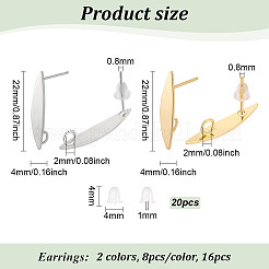 16 шт. 2-х цветная латунная фурнитура для сережек-гвоздиков&nbsp;FIND-BC0005-26