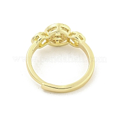 Регулируемые кольца из латуни с микропаве и цирконием для женщин RJEW-I103-036G