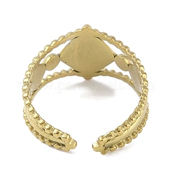 Ионное покрытие (ip) 304 нержавеющая сталь эмалированный ромб с манжетными кольцами eey&nbsp;RJEW-L107-056G-02