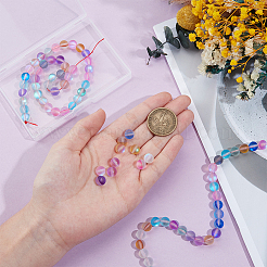 3 нити синтетических бусин из лунного камня&nbsp;G-PA0001-76B