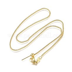 1.5 мм латунная цепочка-коробка с регулируемым слайдером ожерелья&nbsp;NJEW-M108-07G