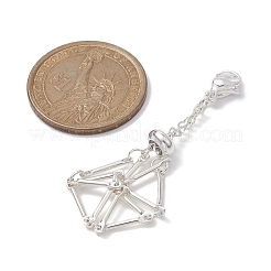 Латунный мешочек макраме пустой держатель для камня кулон украшение&nbsp;HJEW-JM01269-03