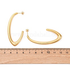 Серьги-гвоздики из нержавеющей стали 304 в форме буквы J&nbsp;EJEW-A125-19G