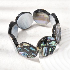 Браслеты из натуральных бусин пауа из натурального морского ушка для женщин&nbsp;BJEW-A151-01