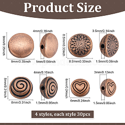 120шт 4 стиля бусины из сплава в тибетском стиле&nbsp;FIND-ME0001-51