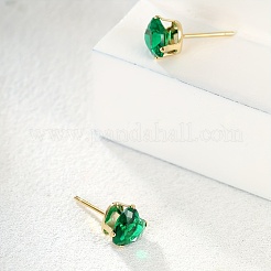 Милые серьги-гвоздики из нержавеющей стали 201 с кубическим цирконием в форме сердца&nbsp;AW0516