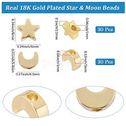 60шт 2 стиля латунные бусины&nbsp;KK-BBC0022-33