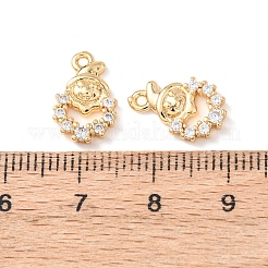 Латунные микропаве прозрачные подвески с фианитом&nbsp;KK-A284-17B-G