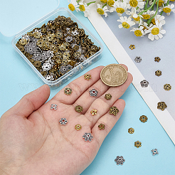 360 шт. 12 стиля тибетских сплавных бусин-цветочков&nbsp;TIBE-ME0001-07