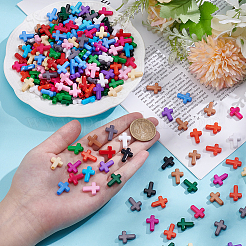 300шт 15 цвета непрозрачные акриловые бусины&nbsp;SACR-UN0001-04