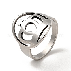 Толстое кольцо с короной из нержавеющей стали 201&nbsp;RJEW-G266-39P