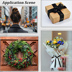 Двусторонние байковые ленты со звездами и золотым тиснением&nbsp;SRIB-GF0001-55C