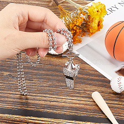 1 шт. ожерелье из нержавеющей стали с подвеской в виде свистка&nbsp;NJEW-CN0001-08