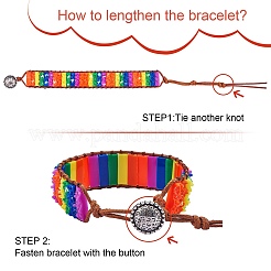Прямоугольный браслет из бусин из синтетического регалита/императорской яшмы/морских отложений&nbsp;BJEW-SZ0002-32