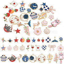 10шт 10 стиля светлые позолоченные подвески из сплава с эмалью&nbsp;ENAM-YW0006-29