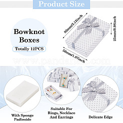 Картонные подарочные коробки для ювелирных изделий в горошек с бантом&nbsp;CON-TAC0001-10C