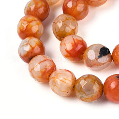 Нити окрашенных и нагретых натуральных агатовых бус с огненным кракелюром&nbsp;G-N359-01A-06