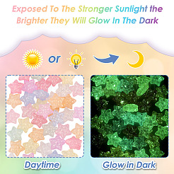 50 шт. светящиеся прозрачные акриловые бусины&nbsp;LACR-TA0001-08