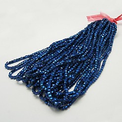 Стеклянные бусины с гальваническим покрытием &nbsp;EGLA-D018-6x6mm-55