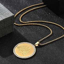 201 кулон из нержавеющей стали со стразами для женщин&nbsp;LS-NJEW-U021-06P