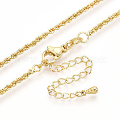 Ожерелья из латунной веревки толщиной 2 мм для мужчин и женщин&nbsp;NJEW-G160-20G