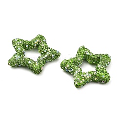 Звездообразные полимерные глиняные бусины со стразами&nbsp;CLAY-NH0001-06I