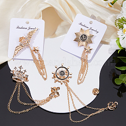 4 шт. 4 стиля брошь из сплава с подвесной цепочкой&nbsp;JEWB-FH0002-20