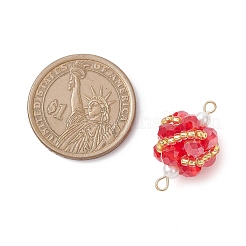 Круглые звенья из стеклянных бусин&nbsp;PALLOY-MZ00874-05